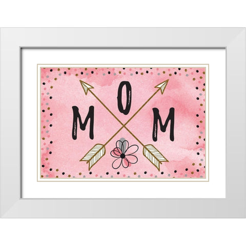 Best Mom Ever III White Modern Wood Framed Art Print with Double Matting by ND Art