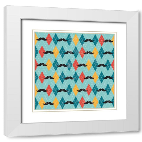 Dad Pattern I White Modern Wood Framed Art Print with Double Matting by ND Art