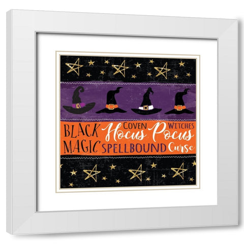 Spellbound Pattern I White Modern Wood Framed Art Print with Double Matting by ND Art