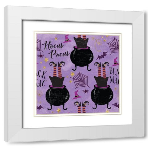 Spellbound Pattern III White Modern Wood Framed Art Print with Double Matting by ND Art