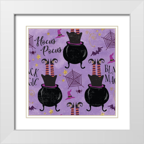Spellbound Pattern III White Modern Wood Framed Art Print with Double Matting by ND Art