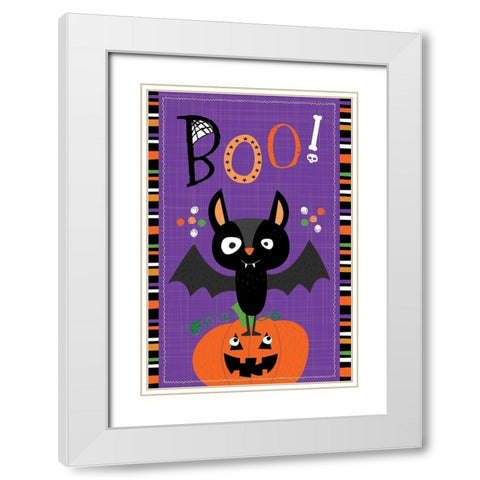 Spooky Buddies Art III White Modern Wood Framed Art Print with Double Matting by ND Art