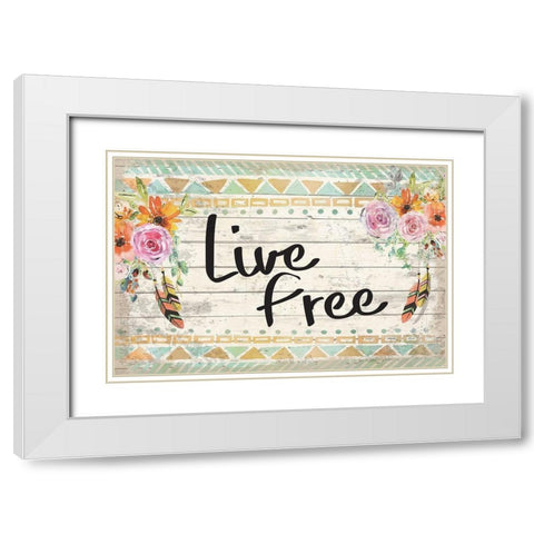 Life Free White Modern Wood Framed Art Print with Double Matting by ND Art