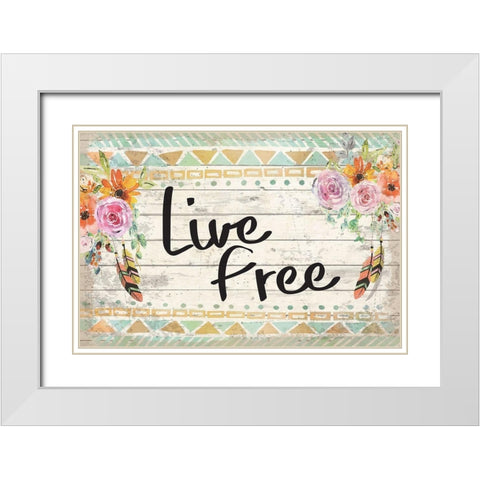 Life Free White Modern Wood Framed Art Print with Double Matting by ND Art