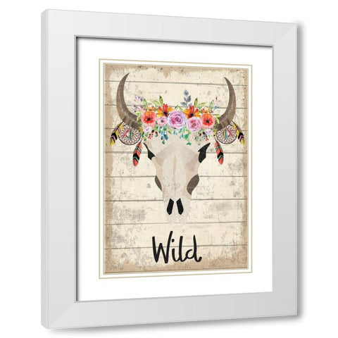 Wild White Modern Wood Framed Art Print with Double Matting by ND Art