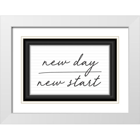 New Day, New Start White Modern Wood Framed Art Print with Double Matting by ND Art
