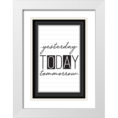 ToDaY White Modern Wood Framed Art Print with Double Matting by ND Art