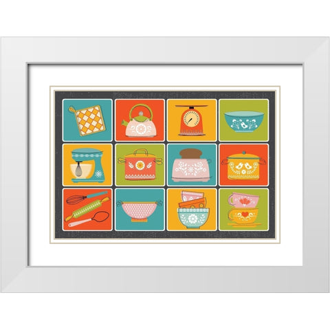 In the Kitchen Art White Modern Wood Framed Art Print with Double Matting by ND Art