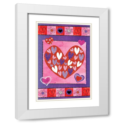 Valentines Day I White Modern Wood Framed Art Print with Double Matting by ND Art