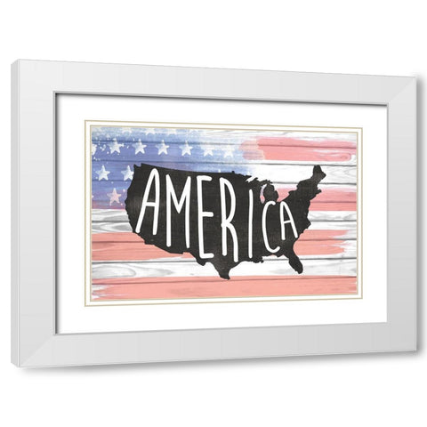 America White Modern Wood Framed Art Print with Double Matting by ND Art