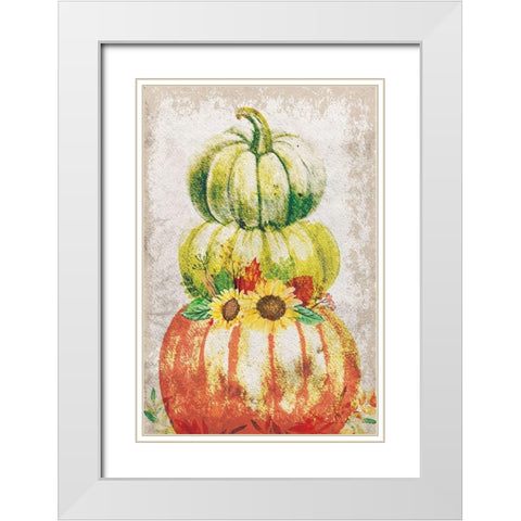 Fall Harvest White Modern Wood Framed Art Print with Double Matting by ND Art