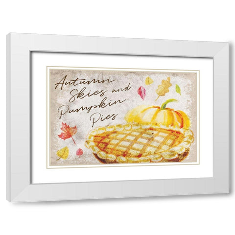 Autumn Skies and Pumpkin Pies White Modern Wood Framed Art Print with Double Matting by ND Art