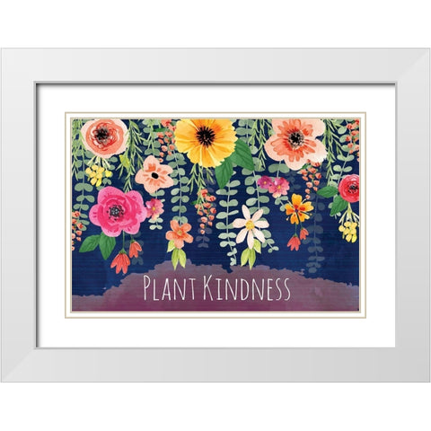 Plant Kindness White Modern Wood Framed Art Print with Double Matting by ND Art