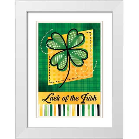 Luck of the Irish White Modern Wood Framed Art Print with Double Matting by ND Art