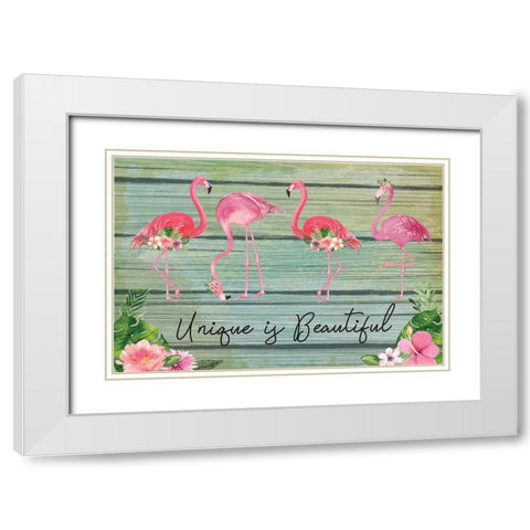 Unique is Beautiful White Modern Wood Framed Art Print with Double Matting by ND Art