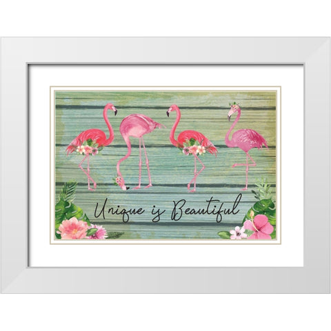 Unique is Beautiful White Modern Wood Framed Art Print with Double Matting by ND Art