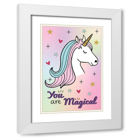 You Are Magical White Modern Wood Framed Art Print with Double Matting by ND Art