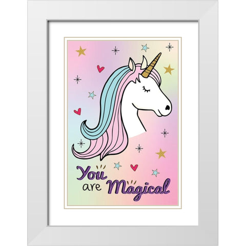 You Are Magical White Modern Wood Framed Art Print with Double Matting by ND Art
