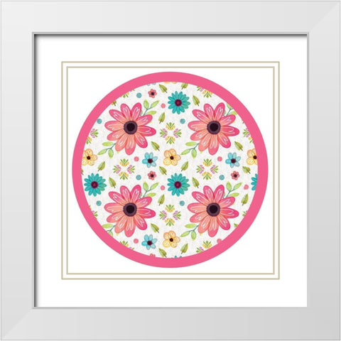 Full Bloom Plate White Modern Wood Framed Art Print with Double Matting by ND Art