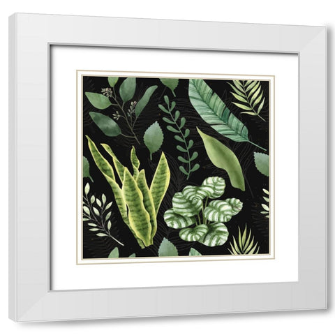 Spring Pattern III White Modern Wood Framed Art Print with Double Matting by ND Art