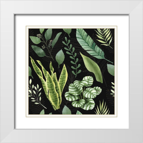 Spring Pattern III White Modern Wood Framed Art Print with Double Matting by ND Art