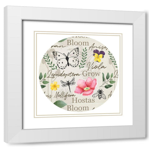 Spring Plate I White Modern Wood Framed Art Print with Double Matting by ND Art