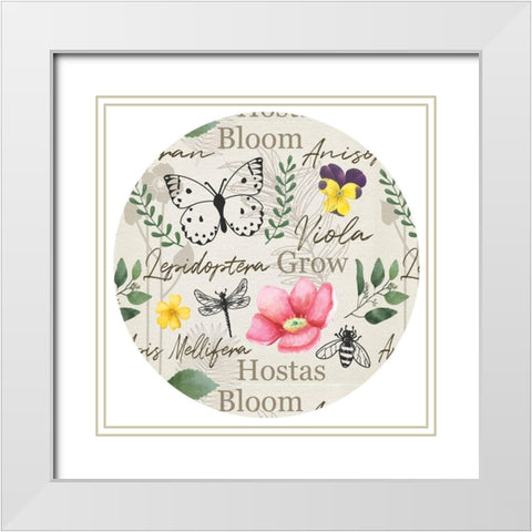 Spring Plate I White Modern Wood Framed Art Print with Double Matting by ND Art