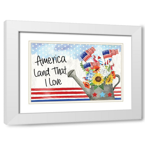Americana II White Modern Wood Framed Art Print with Double Matting by ND Art
