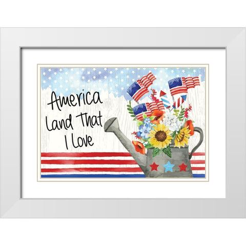 Americana II White Modern Wood Framed Art Print with Double Matting by ND Art