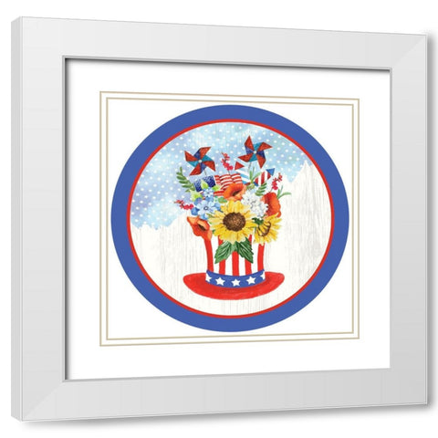 Americana Plate II White Modern Wood Framed Art Print with Double Matting by ND Art