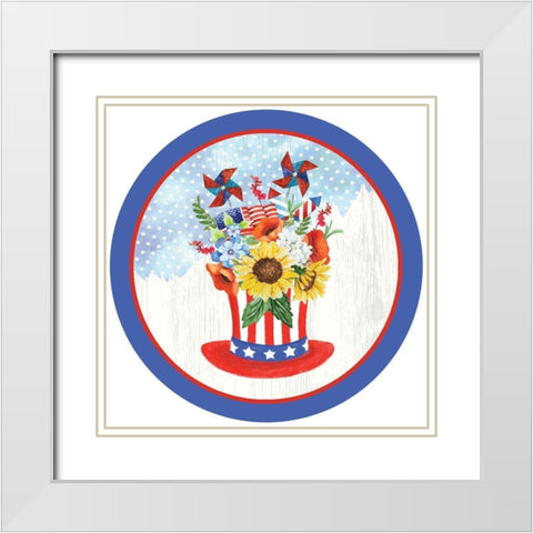 Americana Plate II White Modern Wood Framed Art Print with Double Matting by ND Art
