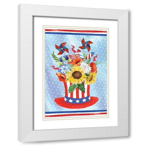 Americana Art III White Modern Wood Framed Art Print with Double Matting by ND Art