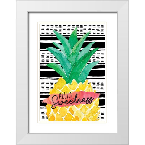 Hello Sweetness White Modern Wood Framed Art Print with Double Matting by ND Art