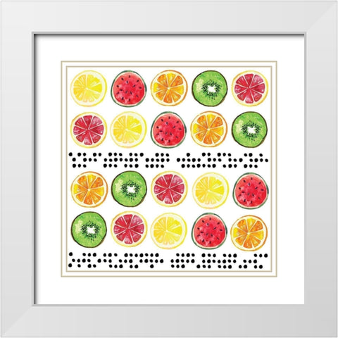 Summer Sweetness Pattern I White Modern Wood Framed Art Print with Double Matting by ND Art