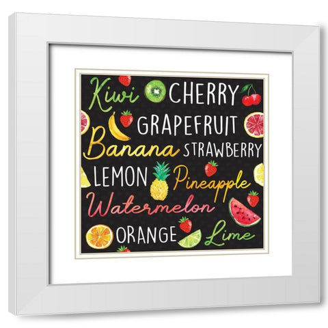 Summer Sweetness Pattern II White Modern Wood Framed Art Print with Double Matting by ND Art