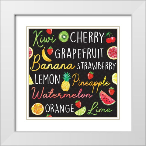 Summer Sweetness Pattern II White Modern Wood Framed Art Print with Double Matting by ND Art