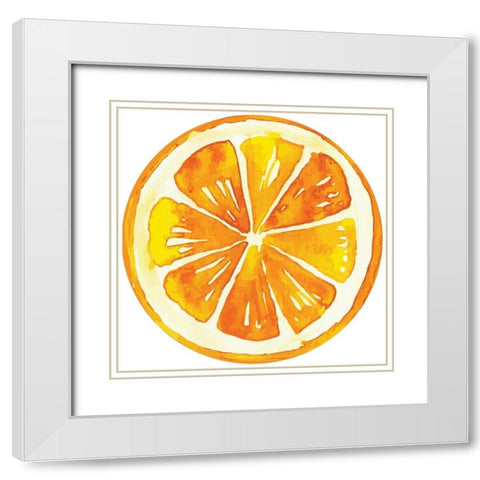 Orange Plate White Modern Wood Framed Art Print with Double Matting by ND Art