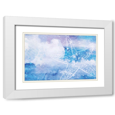 Blue Coastal II White Modern Wood Framed Art Print with Double Matting by ND Art