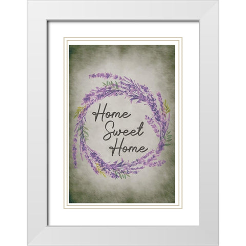 Home Sweet Home White Modern Wood Framed Art Print with Double Matting by ND Art