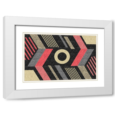 Mod Abstract II White Modern Wood Framed Art Print with Double Matting by ND Art
