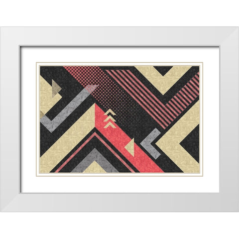 Mod Abstract III White Modern Wood Framed Art Print with Double Matting by ND Art