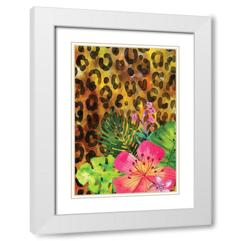 Tropical Jungle White Modern Wood Framed Art Print with Double Matting by ND Art