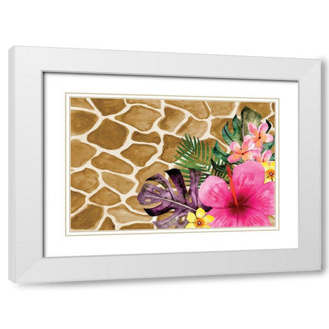 Tropical Jungle III White Modern Wood Framed Art Print with Double Matting by ND Art