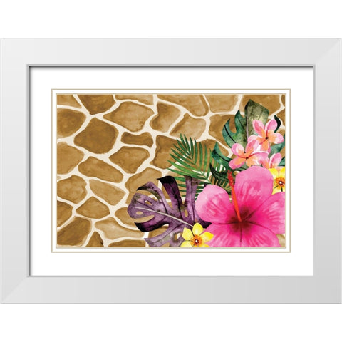 Tropical Jungle III White Modern Wood Framed Art Print with Double Matting by ND Art