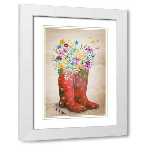 Wild Flower I White Modern Wood Framed Art Print with Double Matting by ND Art
