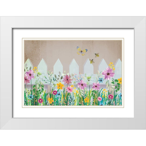 Wild Flower White Modern Wood Framed Art Print with Double Matting by ND Art