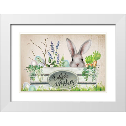 Easter Garden I White Modern Wood Framed Art Print with Double Matting by ND Art