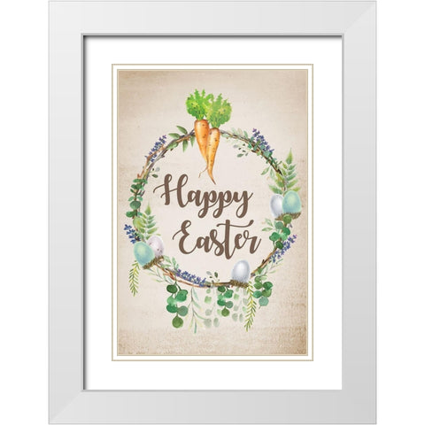 Easter Garden II White Modern Wood Framed Art Print with Double Matting by ND Art