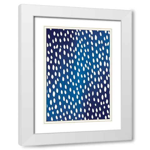 Blue and White III White Modern Wood Framed Art Print with Double Matting by ND Art