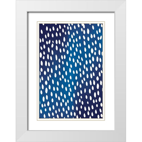 Blue and White III White Modern Wood Framed Art Print with Double Matting by ND Art
